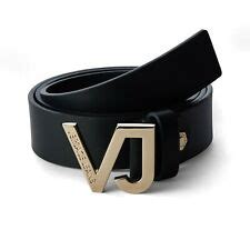 Versace Collection V91s201 Men's Saffiano Leather Belt Black 